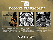 Vyšlo na Doomentia Records: CULT OF FIRE, HORN OF THE RHINO, SOLOTHUS
