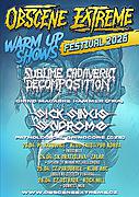 Obscene Extreme 2026 warm up shows  v dubnu