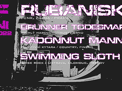 SF MINI slaví 5 let existence: RÜBÄNISKÖ // BRUNNER TODESMARCH // KADONNUT MANNER // SWIMMING SLOTH - info