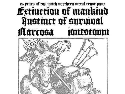 EXTINCTION OF MANKIND (UK) + INSTINCT OF SURVIVAL (GER) + NARCOSA + JONESTOWN - info