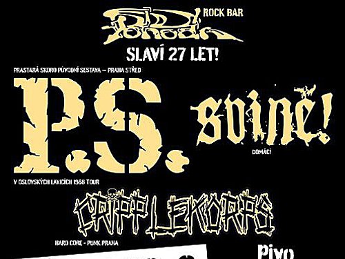 Rock Bar Pohoda slaví 27 let (P.S., Cripplekorps, Svině!) - info