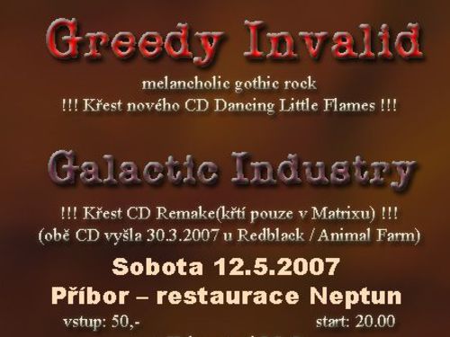 GALACTIC INDUSTRY a GREEDY INVALID křtí v květnu CD-info