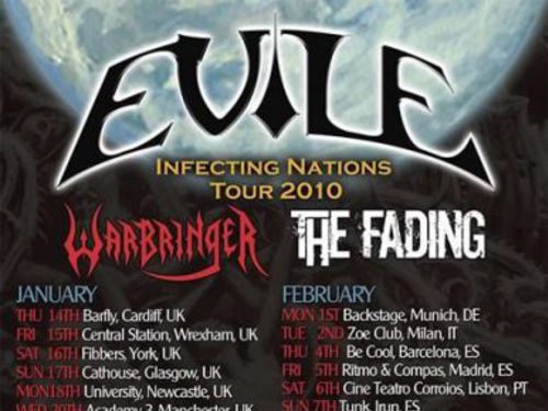 Vycházející thrashová hvězda EVILE na světovém turné společně s WARBRINGER a THE FADING - info