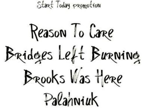 REASON TO CARE (DE) + BRIDGES LEFT BURNING (DE) + BROOKS WAS HERE(PL) + PALAHNIUK (CZ) - info