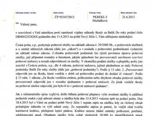 Česká pošta se mě snaží okrást o 25.000,-