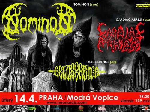 NOMINON (swe), CARDIAC ARREST (usa), BELLIGERENCE (cz) - info