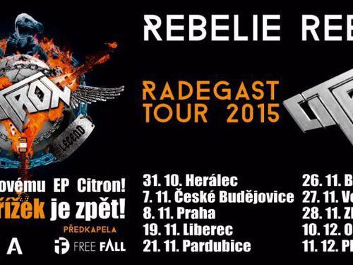CITRON vyjíždí na turné k novému EP - Rebelie rebelů Radegast Tour 2015 je tady! Láďa Křížek je zpět! - info