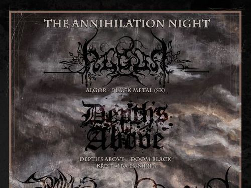 The Annihilation Night, aneb koncert DEPTHS ABOVE, ALGOR, MORNA a dalších na Melodce v Brně - info