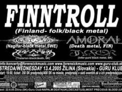 FINNTROLL, Naglfar, Amoral + support, Žilina (Guru Club) - info