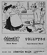 Voluptas & Sekeromlat @ Löwitův mlýn
úterý 28. září 2021
Löwitův mlýn (U Českých loděnic 40, 18000, Praha)
20:00 - Sekeromlat - black metal
21:00 - Voluptas - experimental black metal
22:00 - konec
Vstupné 100 Kč (pouze na místě)
Sekeromlat jsou pražské blackmetalové komando uctívající Bone Awl a war metalové bohy stejně jako Satana. Můžete se tedy těšit na odporně agresivní rituál se špetkou Štormova feelingu. Sekeromlat právě dokončili nahrávání své první řadové desky, takže určitě zazní hromada nových songů. Sláva Ďáblu!
https://sekeromlat.bandcamp.com/album/sekeromlat
Voluptas se dají bez nadsázky označit na tuzemské blackmetalové scéně za unikát. Na své si přijdou všichni uctívači norských avant-blackových kultů jako Ved Buens Ende, ale i přímočarých BM blastbeatů, které Voluptas rýsují s přesností první ketaminovo-speedové lajny večera. Za sebou mají už druhou dlouhohrající desku "Towards the Great White Nothing", nicméně proslýchá se, že jejich frenetická produktivita vede k desce další. Můžete se tak těšit na z brusu nový set!
https://voluptas.bandcamp.com/album/towards-the-great-white-nothing