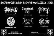 UG Black Metalový minifestival.
SEKHMET (Black Metal CZE)
TRAUTENAUER 666 (Black Metal CZE)
ASKEREGN (Black Metal GER)
KRAJINY HMLY (Pagan Black Metal SVK)
INFERNAL CULT (Black Metal CZE)
CYMERIS (Black Metal POL)