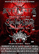 Sobotní černá seance s německými "Moonspell" a 183 centimetrů po česku :-) Vystoupí : AVATARIA - gothic dark black metal / Berlín - Německo, SIX FEET UNDER tribute band - old school death metal / Bezno, IN THE ABYSS - symphonic death metal / Sedlčany