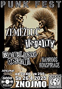 Hrají: ZEMĚŽLUČ ( Brno ), ILEGALITY ( SK ), BRATISLAVSKÉ DIEVČATÁ ( SK ), NAMROUS CONSPIRACE ( Lukov ).