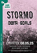 Post hardcore Stormo z Itálie se vrátí na malou scénu Barráku. Tentokrát je doprovodí chaotic hardcore duo z Londýna Death Goals.