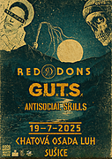 Red Dons (punkrock, Portland USA), GxUxTxSx (trash-hardcore-punk, Brno), Antisocial Skills (hardcore-punk, Praha)
více info hledej na FB události