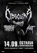 Německá technical death metalová mašina Obscura na podzim zamíří do našich končin! Mistři řemesla, kteří ve své tvorbě propojují brutální intenzitu, technickou preciznost a prvky progressive metalu, vystoupí v Barráku společně se Suicidal Angels a Sadist.