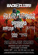 Čas návratů na koncerty do klubů se blíží! Plnou klubovou sezónu v Barráku zahájíme mini festivalem Back 2 clubs!
Zahrají SIBERIAN MEAT GRINDER, DISFIGURED CORPSE, HOSTIA, MARNÖ,  CHORÁ DOBA a HUMANITY IS FUN