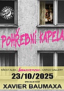 V pražském klubu Cargo Gallery proběhne ve čtvrtek 23. října křest nové desky Pohřební kapely. Ta se jmenuje Šuhajovemeno a speciální šuhaj Xavier Baumaxa ji pomůže vyprovodit do světa.
Osmičlenná Pohřební kapela z Prahy hraje urban folkcore alias lidový crossover, vlastní tvorbu protkanou českými, moravskými i slovenskými lidovými písněmi. Hudba je ve svižném tempu, aranžovaná do taneční muziky, reggae, hip hopu, ale i romské muziky či punku. Netradičně kombinuje mandolínu, dechovou sekci, perkuse i elektronické prvky.

Pohřební kapelu si coby koncertní doprovod vybrala slavná bosenská kapela Dubioza Kolektiv. Doprovodili také izraelské Balkan Beat Box nebo srbského Bobana Markoviče.

Na jejich hudbu tančili lidé v Dublinu, Manchesteru, Wroclawi, Görlitzu nebo Bratislavě, čerstvě i v Opavě na Slunovratu. Brzy zahrají na festivalu Povaleč nebo Letní Letné v Praze. 
