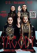 YAGODY /Ukrajina/ & MDK Band > 11.12. @ Pod Lampou, Plzeň
Jedna z nejvíce žhavých kapel na Ukrainské scéně vystoupí 12.11. v plzeňském Divadle Pod lampou na jediném koncertu v ČR! Yagody kombinují tradiční ukrainské písně s moderními prvky a vytvářejí na svých koncertech neopakovatelnou hypnotickou atmosféru a zážitek, na který jen tak nezapomeneš. Podpoří je místní ska - folklór kapela MDK band.
YAGODY /Ukrajina/
modern folk / ethno / pop / world music
https://yagodyofficial.bandcamp.com/
https://www.youtube.com/watch?v=S2nNAcoE0ho&t=11s
https://www.youtube.com/watch?v=x7BD4CqwTMg
https://www.youtube.com/watch?v=riRs4c33LEo
Každý okamžik v životě člověka má svou vlastní píseň - říká Zoryana Dybovská, která založila Yagody v západoukrajinském městě Lvov. Milovníci hudby byli studenti místní divadelní fakulty a začali cestovat po různých regionech Ukrajiny, aby prozkoumali rozmanité hudební tradice tamních lidí. S touto obrovskou sbírkou písní o lásce a životě si Yagody vytvářejí svůj vlastní vzrušující zvukový mix, doplněný hudebníky na bicí, kytaru, akordeon a cimbál. Budují velmi rozmanitý a energický svět melodií, rytmů a témat, které jedinečně prolínají. Když showmistr oznámil bezejmennou kapelu na jejich prvním koncertě, spontánně ji představil jako „Yagody“, což znamená „bobule“. A během krátké doby kapela zahájila působivá mezinárodní turné a jejich vystoupení je vynesla na pódia významných festivalů ve Švédsku, Norsku, Francii, Německu, Polsku, České republice a mnoha dalších zemích. Protože se Yagody aktivně pohybují ve světě divadla, realizují svou hudebně-jevištní show podle dramaturgických principů, jako jednoaktové představení. Koncert s Yagody je rituál. Jde o naslouchání svému nitru. A mytickému zvuku našich předků, jako je dech větru na poli. Hosté koncertu jsou zcela uchváceni Yagodyho hypnotickým tancem hlasů, které tvoří věčný puls lidské bytosti. Yagodyho písně jsou jako milostné dopisy z minulosti, které ještě nedorazily. Yagody je bezpochyby jednou z nejcharismatičtějších ukrajinských folkových kapel!
Odkazy:
www.facebook.com/yagody.officialpage
www.youtube.com/@yagodyofficial
www.instagram.com/yagody_official/
support: 
MDK band
ska / folk / rock
https://mdkband.cz/
https://www.youtube.com/watch?v=q0gyHfoGTGA
Tato ska-folková, nebo chcete-li, speed-folklorní formace vznikla v roce 2001. Jejich směs hudebních stylů – folk, ska, rock, punk, jazz se mísí v každé písni a nadsázka je provází v celém vystoupení. Na lidové texty (převážně z východu) šijí řízný kabátek složený z kytary, tuby, bicích, houslí, pozounu, trumpety a flétny. Své publikum si tak získávají veselým, dynamickým a osobitým podáním nejen ukrajinské ale i české a slovenské lidové písně.
https://www.youtube.com/watch?v=DYYsl7PHCmI
https://www.youtube.com/watch?v=AJhJIAjiSHI
Kdy: 12.11.2025
Kde: Divadlo Pod lampou
Předprodej: https://goout.net/cs/yagody%2Bmdk-band/szakjcy
FB event.: https://www.facebook.com/events/2164902353976531/
Lineup:
20:30 – MDK band
22:00 – Yagody