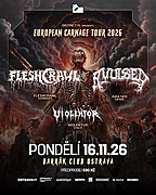 Legendy španělského death metalu Avulsed vyrážejí na společné co-headline tour s německými Fleshcrawl a jedinou českou zastávkou bude Barrák! Jako support zahrají Violentor z Itálie! Druhý den je státní svátek!